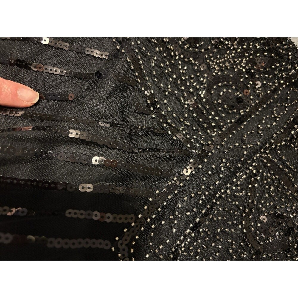FunDaisy Women's Xl Black Sequin Fringe Flapper Dress - Picture 8 of 8